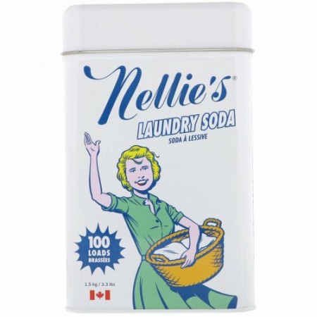 Nellie's, ランドリーソーダ、100回分、3.3 lbs (1.5 kg)