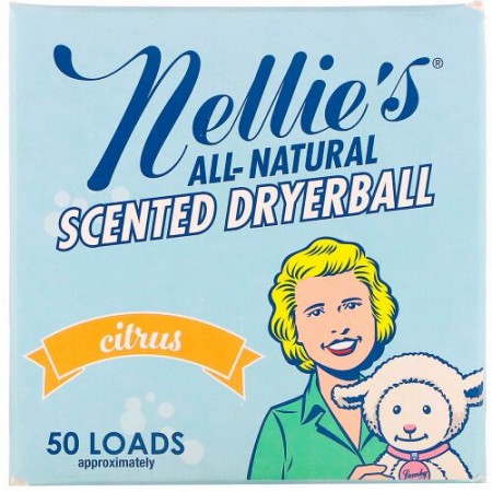 Nellie's, 香り付きドライヤーボール、シトラス、ドライヤーボール1個 (Discontinued Item)