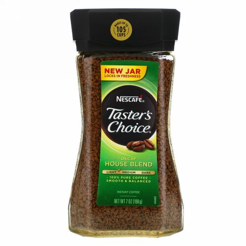 Nescafé, テイスターズチョイス、インスタントコーヒー、デカフェハウスブレンド、7オンス（198 g）