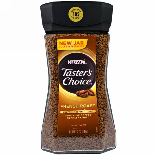 Nescafé, Taster's Choice, インスタント・コーヒー, フレンチロースト, 7 オンス (198 g)