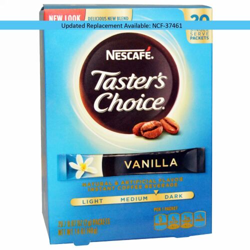 Nescafé, テイスターズチョイス（Taster's Choice）, インスタントコーヒー飲料, バニラ, 20パケット, 各0.07オンス（2 g） (Discontinued Item)