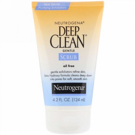 Neutrogena, ディープクリーン、ジェントルスクラブ、オイルフリー、4.2液量オンス (124 ml)