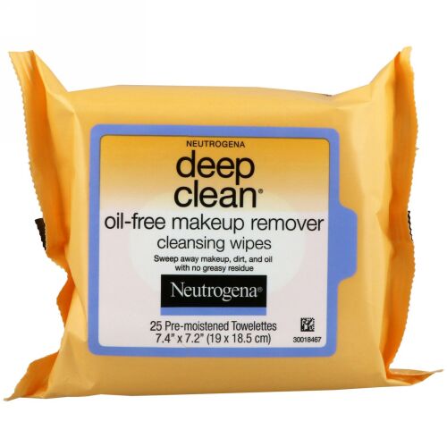 Neutrogena, ディープクリーン、オイルフリーメイクアップリムーバークレンジングワイプ、25枚 (Discontinued Item)