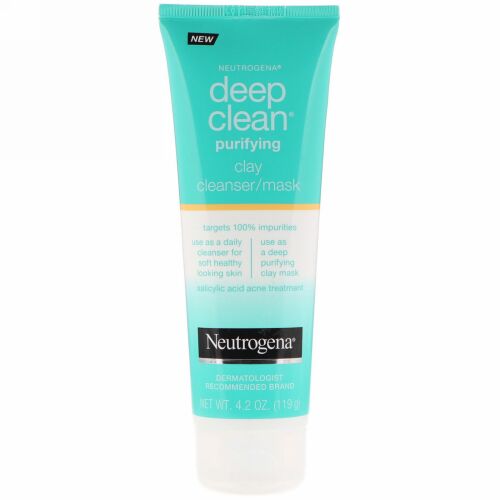Neutrogena, ディープクリーン、解毒作用、クレイクレンザー/マスク、4.2 oz (119 g) (Discontinued Item)