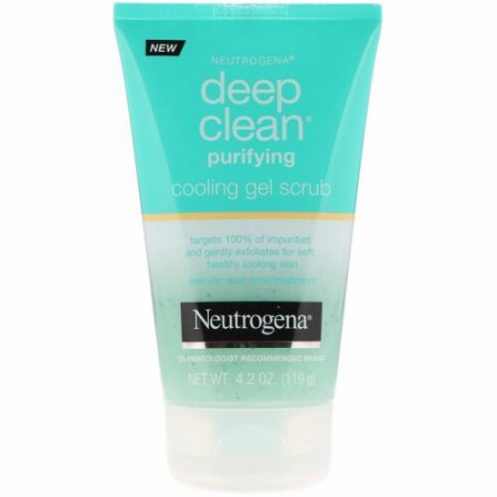 Neutrogena, ディープクリーン、解毒作用、クーリングジェルスクラブ、4.2 oz (119 g)