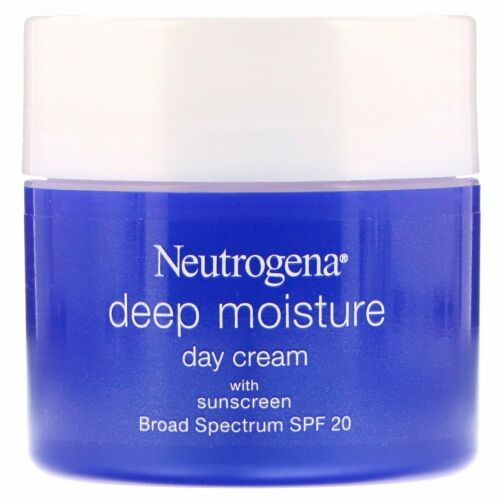 Neutrogena, ディープモイスチャー、サンスクリーン配合デイクリーム、ブロードスペクトラムSPF 20、2.25オンス (63 g)