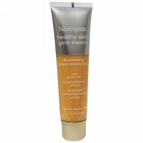 Neutrogena, ヘルシースキン・グローシアーズ、 ライト〜ミディアム 30、 SPF 30、 1.1 液量オンス (32 ml) (Discontinued Item)