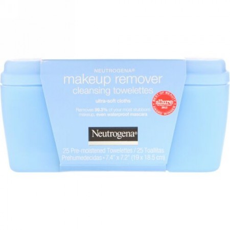 Neutrogena, メークアップ リムーバー クレンジング タオレット、超ソフト布、ウェットタオレット25枚 (Discontinued Item)
