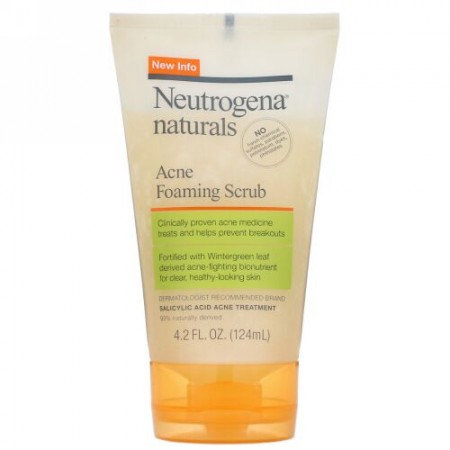 Neutrogena, Naturals, Acne Foaming Scrub, 4.2 fl oz (124 ml) (Discontinued Item)