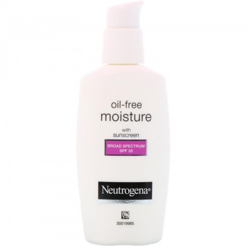 Neutrogena, オイルフリーモイスチャー、UVA/UVB保護効果のある顔保湿剤、広域スペクトラム、SPF 35、2.5 fl oz (73 ml)