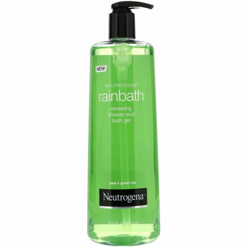 Neutrogena, レインバス、リニューイングシャワーアンドバスジェル、洋ナシと緑茶、16 fl oz (473 ml)