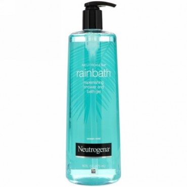 Neutrogena, レインバス、リプレニッシュシャワー&バスジェル、オーシャンミスト、16液量オンス (473 ml)