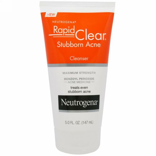 Neutrogena, ラピッドクリア、スタバーン・アクネクレンザー、最強力、5.0 液体 オンス（147 ml）