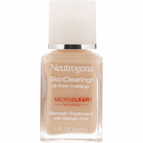 Neutrogena, スキンクリアリング・オイルフリーメイクアップ、 クラシックアイボリー 10、 1 液量オンス (30 ml)