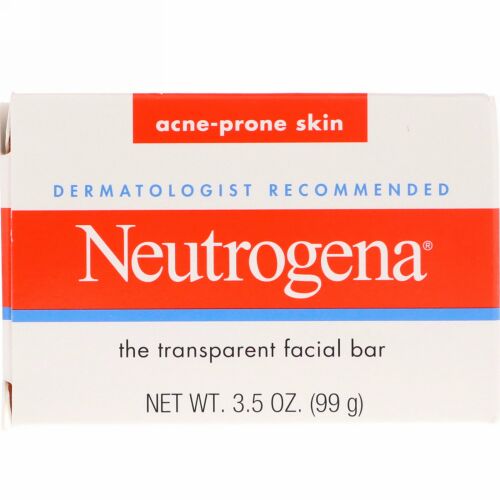 Neutrogena, トランスパレントフェイシャルバー, にきびができやすい肌用, 99g（3.5 oz）