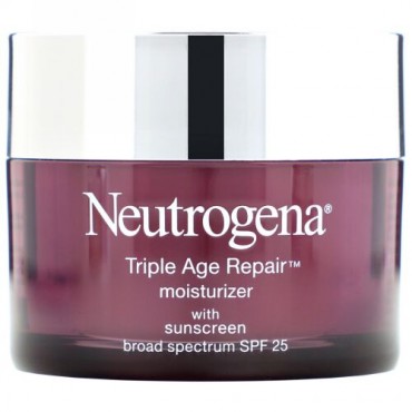 Neutrogena, トリプルエイジリペア、サンスクリーン配合モイスチャライザー、ブロードスペクトラムSPF 25、1.7オンス (48 g)