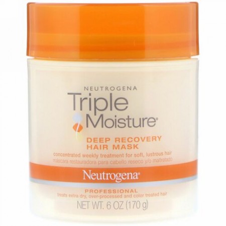 Neutrogena, トリプルモイスチャー、ディープリカバリーヘアーマスク、6オンス (170 g) (Discontinued Item)