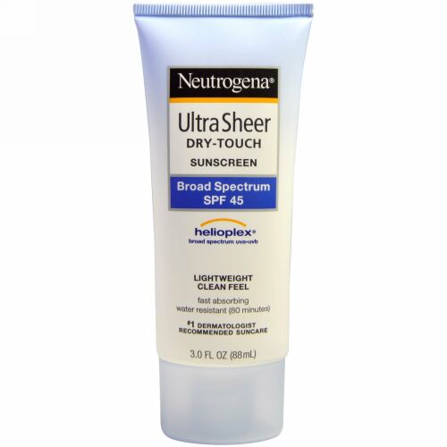 Neutrogena, ウルトラ 透明ドライタッチ日焼け止め、 SPF 45、 3.0 fl oz (88 mL)