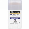 Neutrogena, ウルトラ 透明フェイス& ボディスティック、 日焼け止め、 SPF 70、 1.5 oz (42 g)