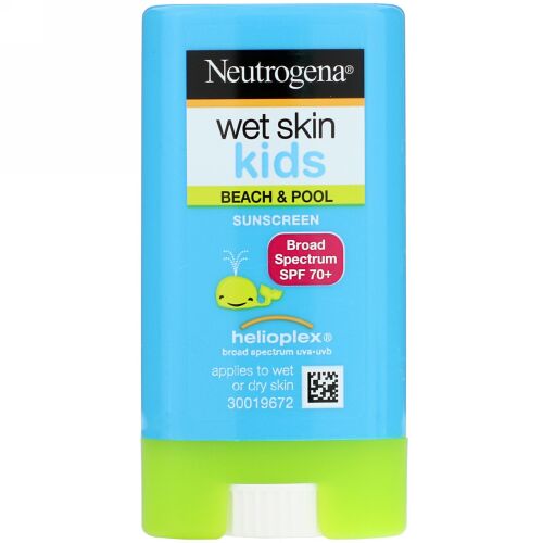 Neutrogena, ウェットスキンキッズ、ビーチ＆プールスティックサンスクリーン、Spf 70以上、0.47オンス（ 13g ）
