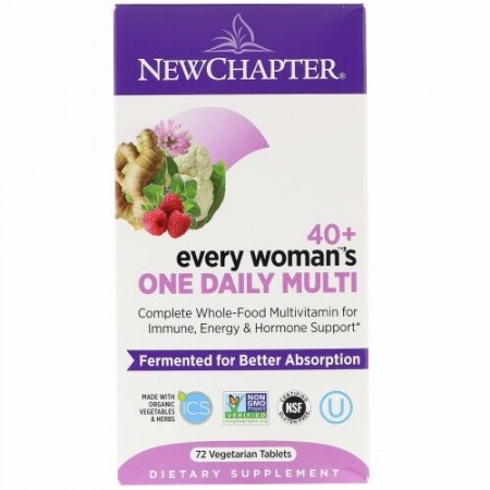 New Chapter, 40+ Every Woman（40＋エブリウーマン）ワンデイリーマルチ、植物性タブレット72粒
