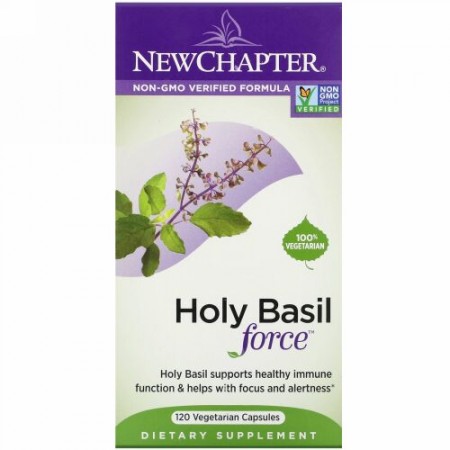 New Chapter, Holy Basil Force, 120 Vegetarian Capsules