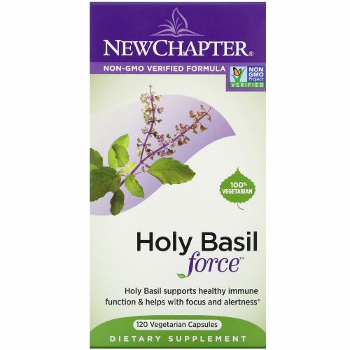 New Chapter, Holy Basil Force, 120 Vegetarian Capsules