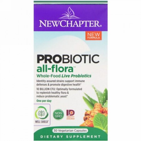 New Chapter, Probiotic All-Flora, 30 Vegan Capsules (Discontinued Item)
