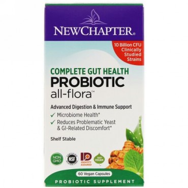 New Chapter, Probiotic All-Flora, 60 Vegan Capsules (Discontinued Item)