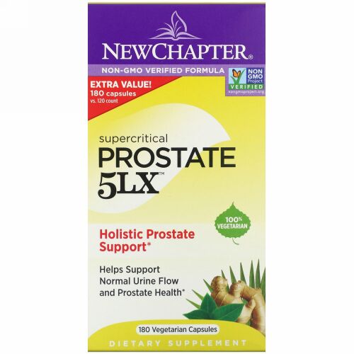 New Chapter, Prostate 5LX, Holistic Prostate Support, 180 Vegetarian Capsules