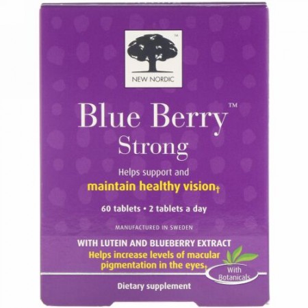 New Nordic, Blue Berry（ブルーベリー）ストロング、タブレット60粒