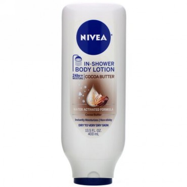 Nivea, インシャワー ボディローション、 ココアバター、 13.5 fl oz (400 ml)
