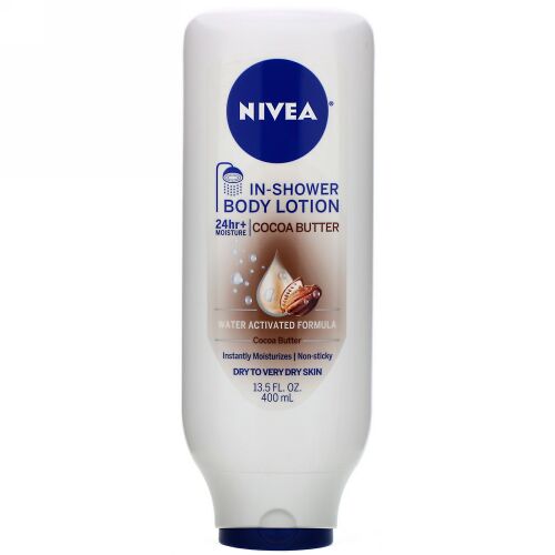 Nivea, インシャワー ボディローション、 ココアバター、 13.5 fl oz (400 ml)