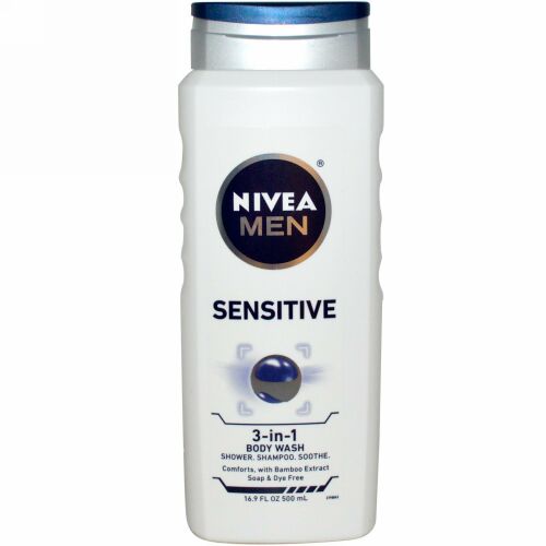 Nivea, 敏感肌の男性向けボディウォッシュ、16.9 液体オンス（500 ml） (Discontinued Item)