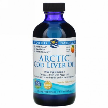 Nordic Naturals, 北極タラの肝油、 オレンジ、 8液量オンス (237 ml)