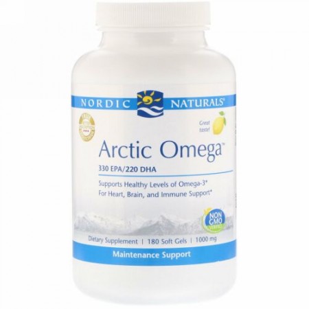 Nordic Naturals, Arctic Omega, Lemon , 1,000 mg, 180 Soft Gels