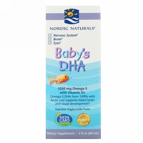 Nordic Naturals, ビタミンD3配合Baby's DHA（ベビー用DHA）、1,050mg、60ml（2液量オンス）