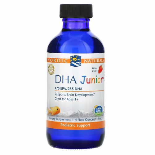 Nordic Naturals, DHAジュニア、1歳以上のお子様向け、イチゴ、119 ml
