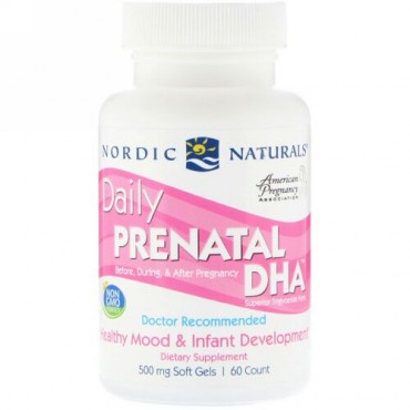 Nordic Naturals, デイリー・プレナタルDHA、500 mg、ソフトジェル60 錠 (Discontinued Item)