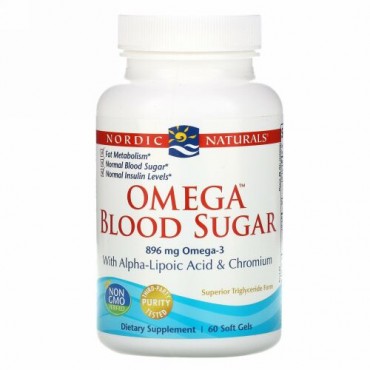 Nordic Naturals, オメガブラッドシュガー、1,000 mg、60ソフトジェル