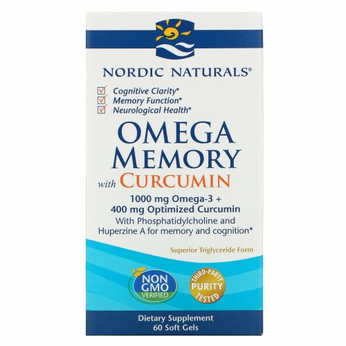 Nordic Naturals, Omega Memory with Curcumin, 1,000 mg, 60 Soft Gels