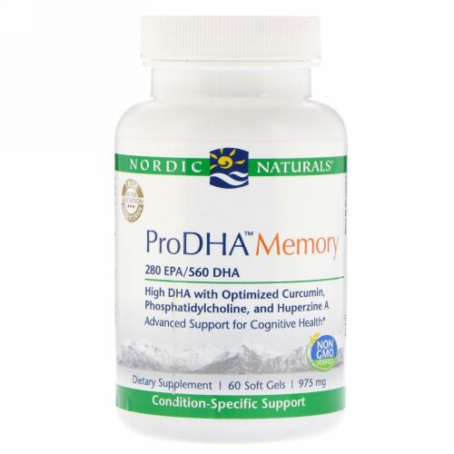 Nordic Naturals, プロDHAメモリー、975mg、ソフトゲル60粒 (Discontinued Item)