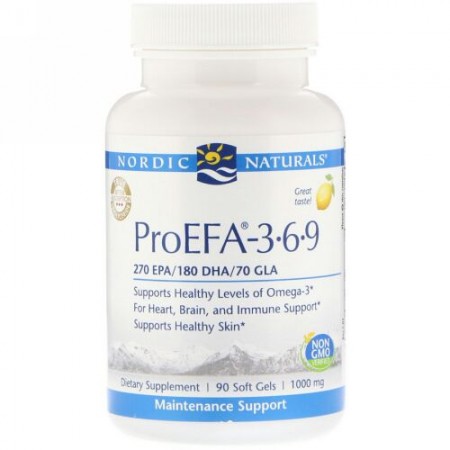 Nordic Naturals, ProEFA - 3-6-9, Lemon, 1,000 mg, 90 Soft Gels (Discontinued Item)