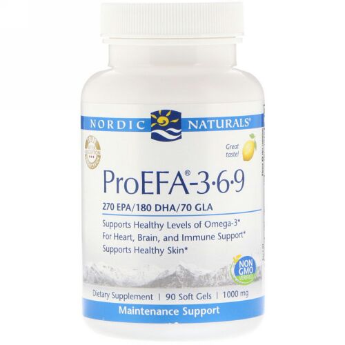 Nordic Naturals, ProEFA - 3-6-9, Lemon, 1,000 mg, 90 Soft Gels (Discontinued Item)