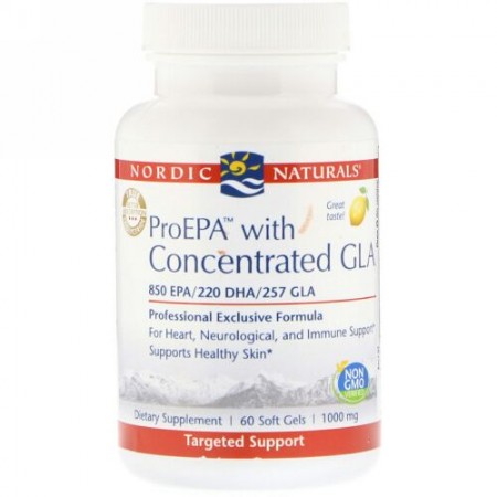 Nordic Naturals, ProEPA with Concentrated GLA, Lemon, 1,000 mg, 60 Soft Gels