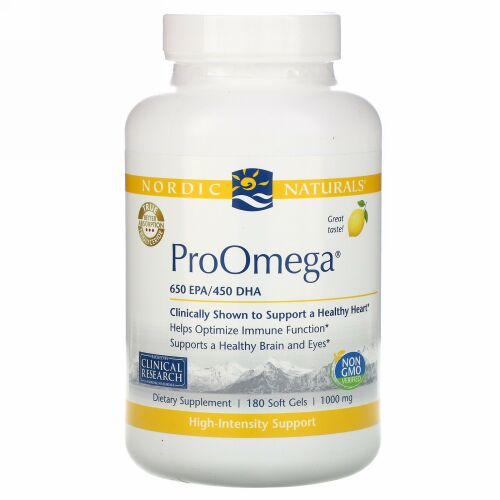 Nordic Naturals, ProOmega, Lemon, 1,000 mg, 180 Softgels