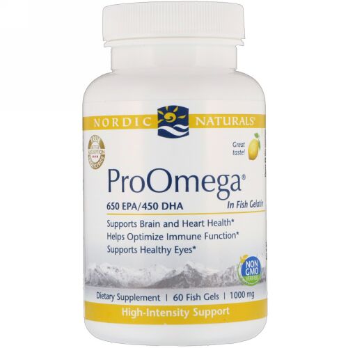 Nordic Naturals, ProOmega, Lemon, 1,000 mg, 60 Fish Gels (Discontinued Item)