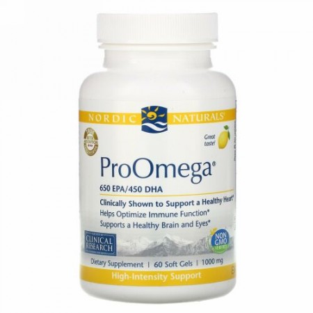 Nordic Naturals, ProOmega, Lemon, 1,000 mg, 60 Soft Gels