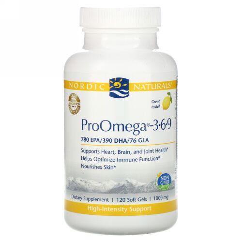 Nordic Naturals, ProOmega - 3-6-9, Lemon , 1,000 mg, 120 Soft Gels