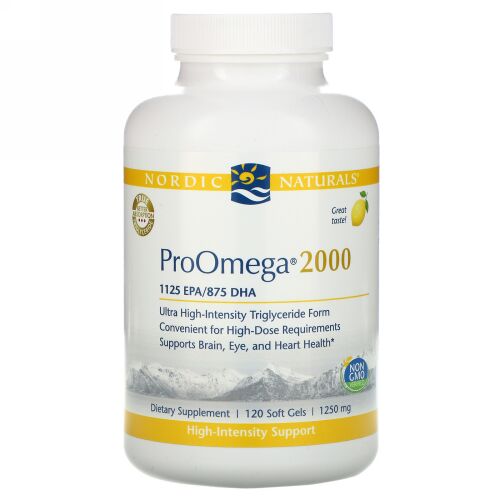 Nordic Naturals, プロオメガ 2000、レモン、1,250 mg、ソフトジェル120個